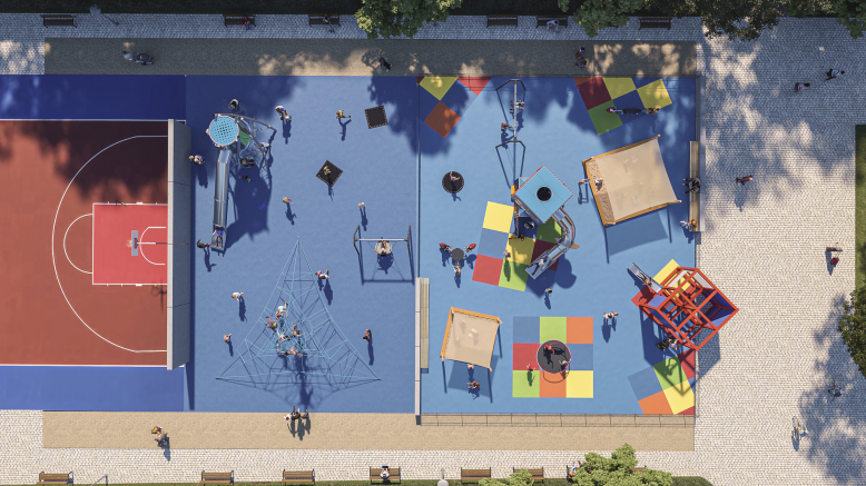 Dětské hřiště v parku Lannova