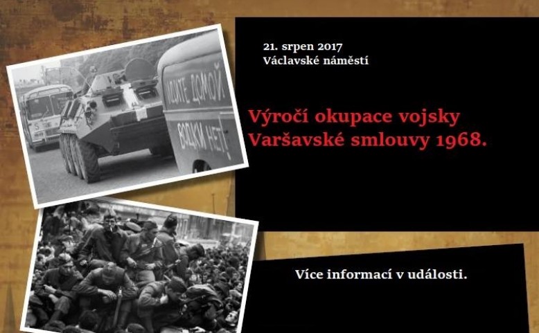 49. výročí okupace vojsky Varšavské smlouvy