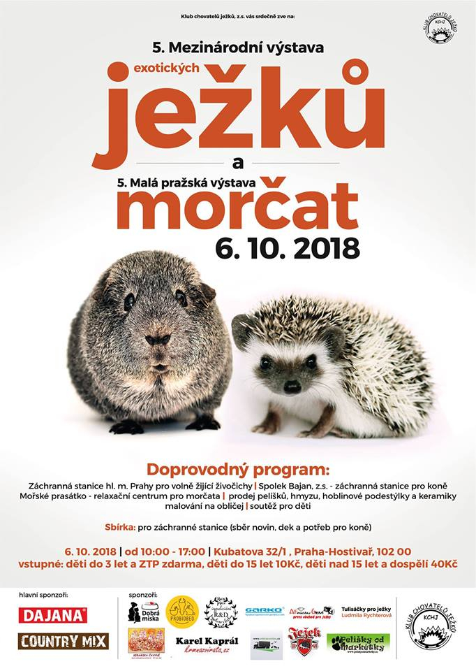 Pražská výstava exotických ježků a morčat