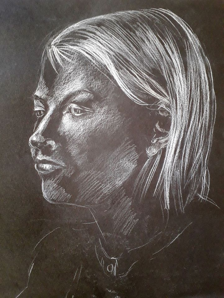 Inverzní kresba portrétu - Kurz techniky malby