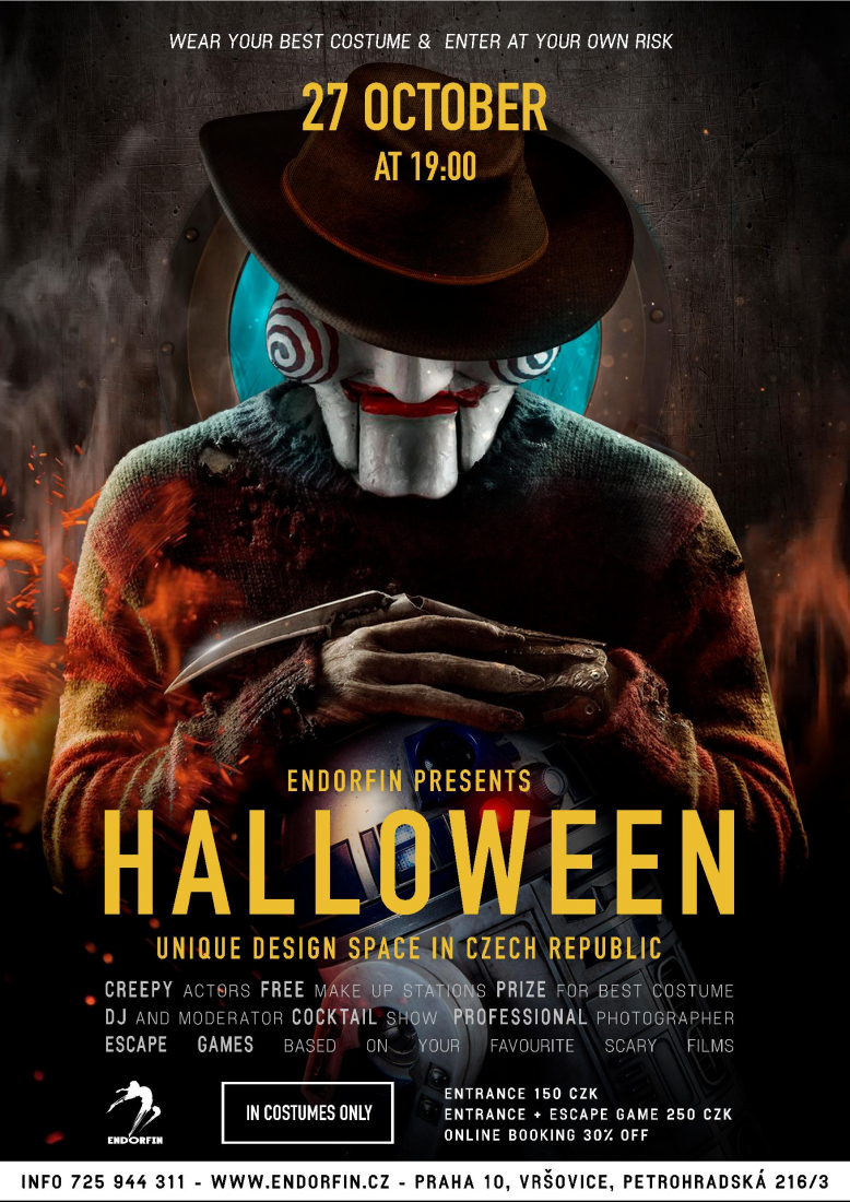 Halloween party v jedinečném designovém prostoru Prahy