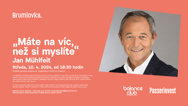 Přednáška: „Máte na víc, než si myslíte“ - Jan Mühlfeit