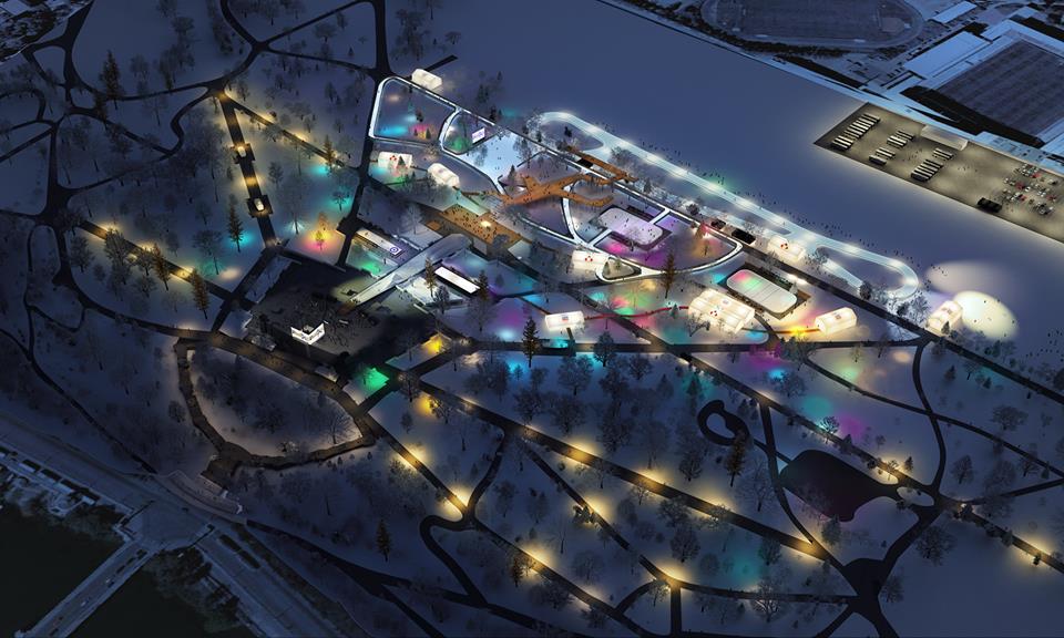 mestecko.jpg - Takto by měli vidět areál lidi z letadla po dokončení. (Foto: Olympijský park)